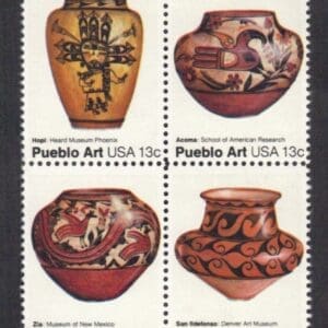 Scott# 1706-09 "PUEBLO POTTERY" SE-TENANT BLOCK (4) MNH