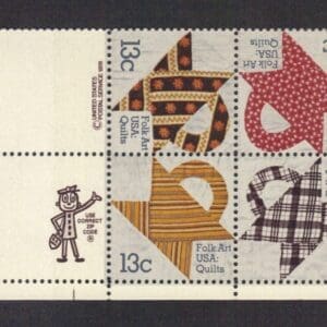 Scott# 1745-48 "AMERICAN FOLK ART - QUILTS" ZIP BLOCK (4) MNH