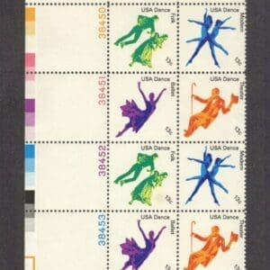 Scott# 1749-52 "AMERICAN DANCE" PLATE BLOCK (12) MNH