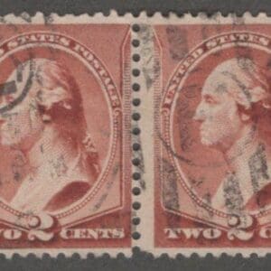 Scott# 210 "WASHINGTON" USED PAIR WITH LOCAL CANCELS