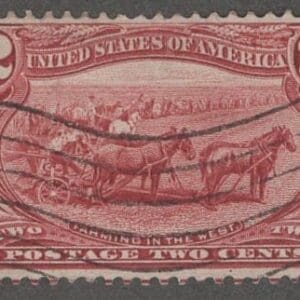 Scott# 286 TRANS-MISSISSIPPI USED, FLAG CANCEL, RICH COLOR
