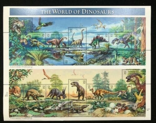Scott# 3136 "WORLD of DINOSAURS" FULL INTACT SHEET (15) MNH