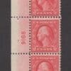 Scott# 499 "WASHINGTON" MNH PLATE # STRIP (3) NICELY CENTERED