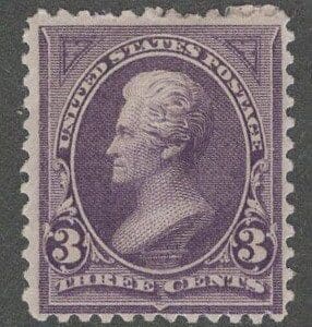 Scott# 253 "JACKSON" MINT, BUREAU ISSUE, NO WATERMARK, NICELY CENTERED