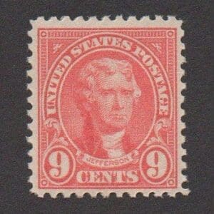 Scott# 561 "JEFFERSON" PERF 11, FLAT PLATE, MNH, NICELY CENTERED