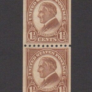 Scott# 605 "HARDING" HORIZONTAL COIL PAIR, MNH, NICELY CENTERED