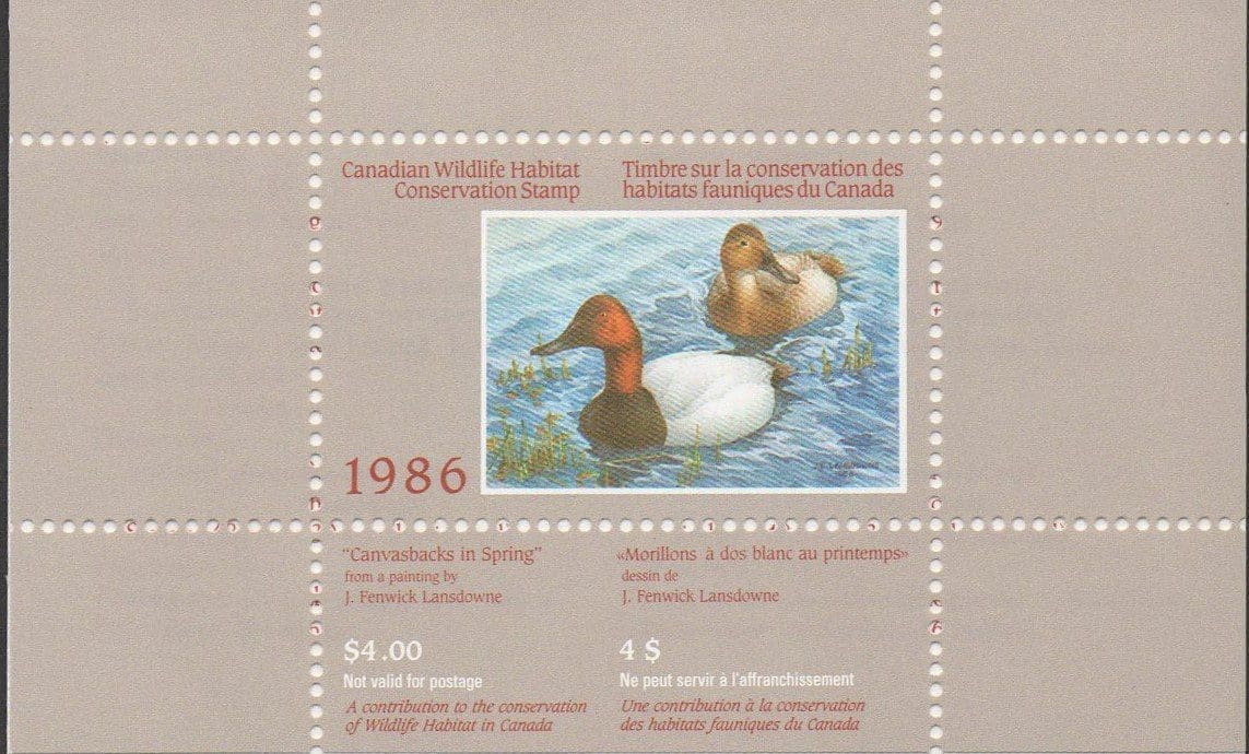 Scott# FWH2 CANADA "DUCK STAMP"1986 CANADA PRESENTATION BOOK, MNH