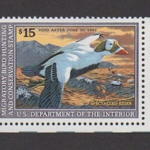 Scott# RW59 DUCK STAMP 1992 "SPECTACLED EIDERS" MNH WELL CENTERED