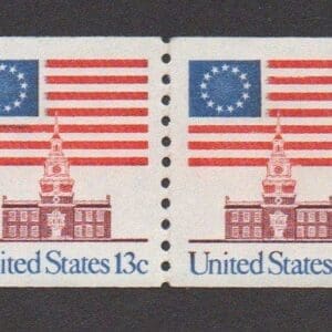 Scott# 1625 "FLAG OVER INDEPENDENCE HALL" MNH COIL PAIR