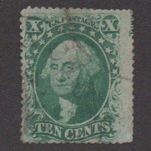 Scott# 35 "WASHINGTON" TYPE V USED, PARTIAL INSCRIPTION in MARGIN