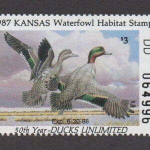 Scott# KS1 "CANADA GEESE" KS STATE DUCK STAMP + FLEETWOOD PAGE