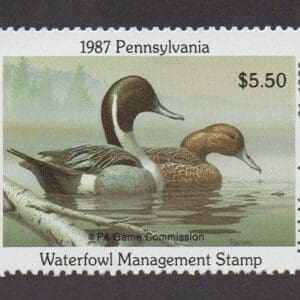 Scott# PA5 NORTHERN PINTAIL PA STATE DUCK STAMP + FLEETWOOD PAGE