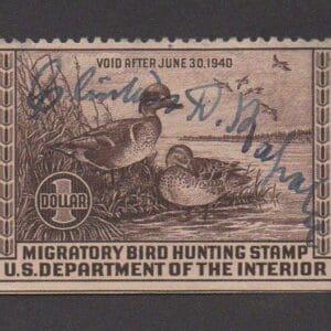 Scott# RW6 "DUCK STAMP" 1939 TEALS, USED-NICELY CENTERED