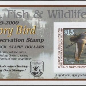 Scott# RW65A "DUCK STAMP" 1998 "GOLDENEYE" S/A PANE (1) MNH