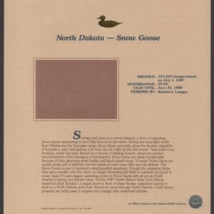 Scott# ND6 "SNOW GOOSE" ND STATE DUCK STAMP + FLEETWOOD PAGE - Image 3