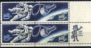 Scott# 1331-32 "SPACE ACCOMPLISHMENTS" ZIP BLOCK (4) MNH