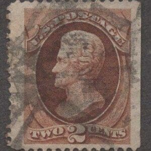 Scott# 135 "JACKSON" H GRILL WITH FANCY GEOMETRIC CANCEL, WELL CENTERED