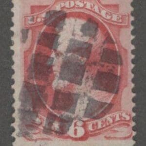 Scott# 148 "LINCOLN" NAT'L BANKNOTE, WAFFLE GRID FANCY CANCEL