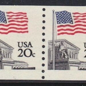 Scott# 1895 "FLAG OVER SUPREME COURT" COIL PAIR, MNH