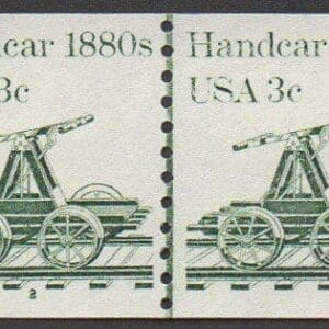 Scott# 1898 "HANDCAR" MNH LINE PAIR + PLATE# 2 NICELY CENTERED