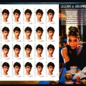 Scott# 3786 "AUDREY HEPBURN" PLATE BLOCK (4) MNH