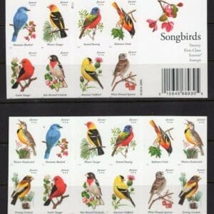 Scott# 4882-91 (4891b) "SONGBIRDS" S/A INTACT BOOKLET PANE (20) MNH