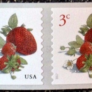 Scott# 5201 "STRAWBERRIES" S/A MNH COIL PAIR, NICELY CENTERED