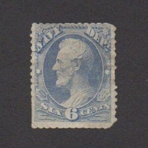 Scott# O38 "NAVY DEPARTMENT - LINCOLN" UNUSED, NICELY CENTERED