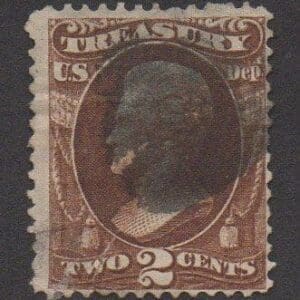 Scott# O73 "TREASURY DEPT - JACKSON" USED, KILLER CORK CANCEL
