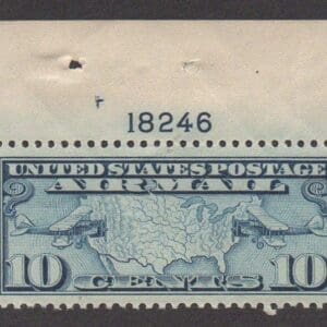 Scott# C7 "MAP of the UNITED STATES" AIRMAIL PLATE # SINGLE, MNH