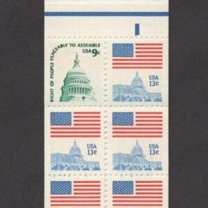 Alternative view of Scott# 1623A (1590-1623) BK131 BOOKLET (8) FLAG OVER CAPITOL/CAPITOL