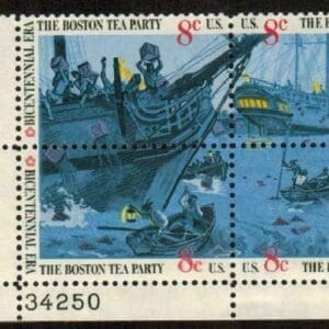 Scott# 1480-83 "BOSTON TEA PARTY" MNH PLATE BLOCK (4) NICELY CENTERED