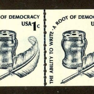 Scott# 1811 "INKWELL" MNH COIL LINE PAIR, VERY NICELY CENTERED