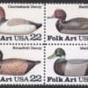 Scott# 2138-41 "DUCK DECOYS" SE-TENANT BLOCK (4) MNH