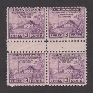 Scott# 752 "FARLEY" BLOCK (4) HORIZONTAL GUTTER, MNH, NGAI
