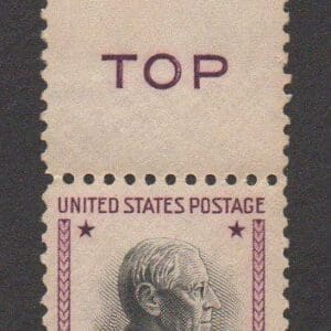 Scott# 832 "WOODROW WILSON" MNH SINGLE WITH "TOP" MARGINAL MARK