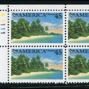 Scott# C127 "TROPICAL COAST" PLATE BLOCK (4) MNH, NICELY CENTERED