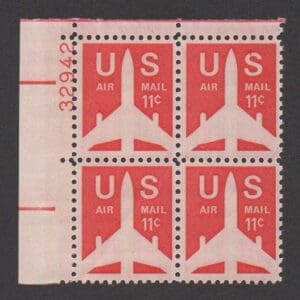 Scott# C78 "JET SILHOUETTE" PLATE BLOCK (4) MNH, NICELY CENTERED