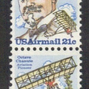 Scott# C93-94 "OCTAVE CHANUTE" MNH SE-TENANT PAIR, NICELY CENTERED