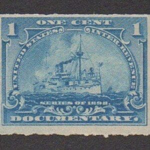 R163 "BATTLESHIP" MNH DOCUMENTARY, HYPHEN HOLE PERF 7