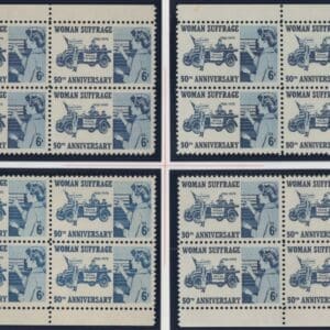 Scott# 1406 "WOMEN'S SUFFRAGE" MNH MATCHED PLATE BLOCK SET, PLATE # 32131