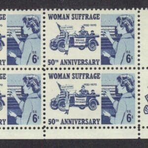 Scott# 1406 "WOMEN'S SUFFRAGE" MNH ZIP BLOCK (4) NICELY CENTERED