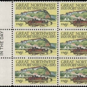 Scott# 1409 "FORT SNELLING-150 YEARS" MNH MAIL EARLY BLOCK (6)