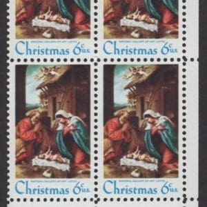 Scott# 1414 CHRISTMAS NATIVITY MNH ZIP BLOCK (4) NICELY CENTERED