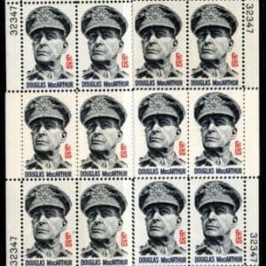Scott# 1424 "DOUGLAS MacARTHUR" MNH MATCHED PLATE BLOCK (4) SET P# 32340