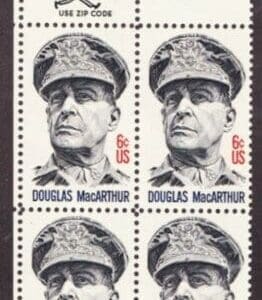 Scott# 1424 "DOUGLAS MacARTHUR" MNH ZIP BLOCK (4) NICELY CENTERED