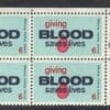 Scott# 1425 "BLOOD DONORS" ZIP BLOCK (4) MNH, NICELY CENTERED