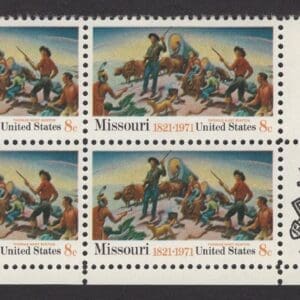 Scott# 1426 "MISSOURI STATEHOOD" ZIP BLOCK (4) MNH, NICELY CENTERED