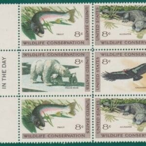 Scott# 1427-30 "WILDLIFE CONSERVATION" MAIL EARLY BLOCK (6) MNH
