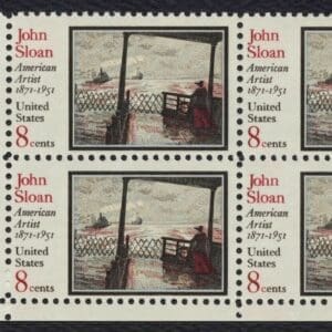 Scott# 1433 "JOHN SLOAN - AMERICAN ARTIST" MNH ZIP BLOCK (4)